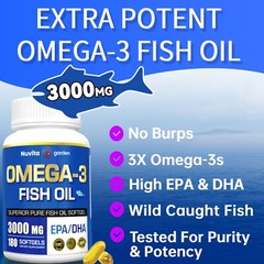 2 Pack 3000mg Omega 3 Fish Oil Supplement w/EPA & DHA,360 Softgels