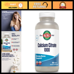 Calcium Citrate 1000mg Tablets – Bone & Teeth Health, Muscle Support, 60 Serving