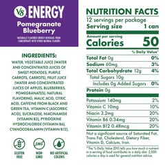 V8 Energy Pomegranate Blueberry Energy Drink 8 fl oz Can 12 Pack