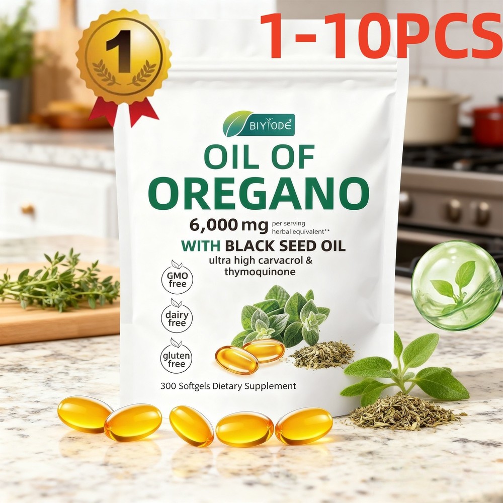Oil of Oregano 300 Softgels with Black Seed Oil – 6000mg Oregano Oil Strength