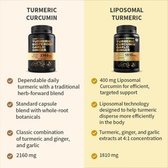 4-in-1 Turmeric Joint Support Supplements with Garlic and BioPerine – 2360 mg Hi