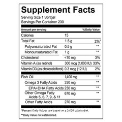 Kirkland Signature Wild Alaskan Fish Oil 1400mg 230 / 460 Softgels