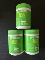 3 Vital Proteins 10.5oz. Matcha Collagen Peptides Powder Supplement Exp Oct 2026