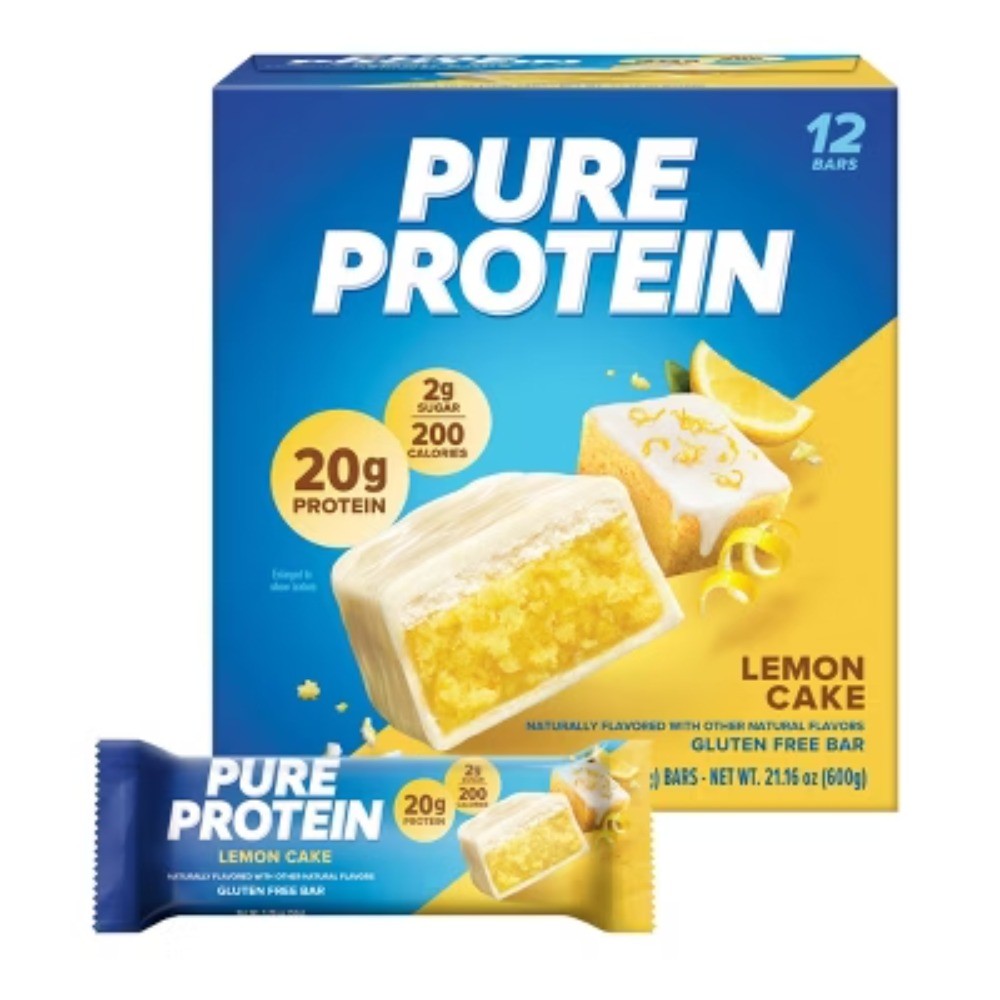 Lemon Cake High Protein Snack Protein Bar – 20g Protein-12ct: Gluten-Free, Chewy
