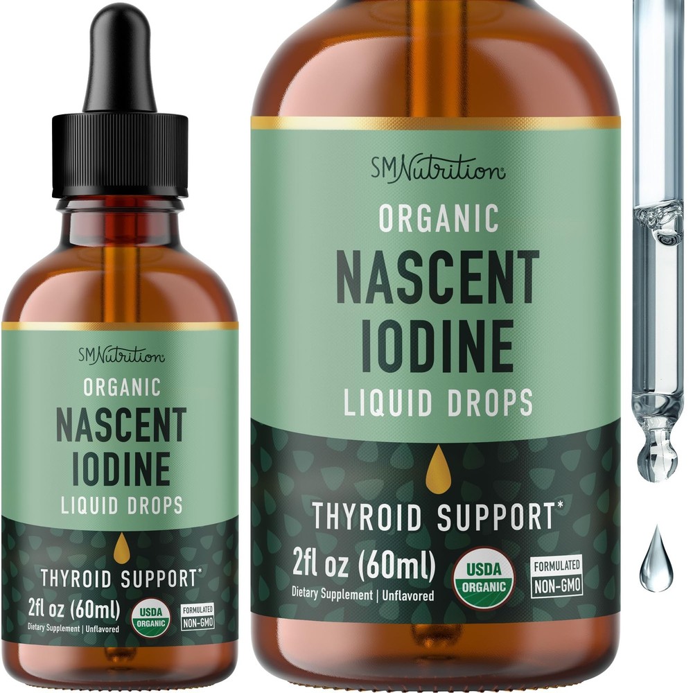 Organic Iodine Liquid for Thyroid Support | Nascent 2 Fl Oz (Pack of 1)