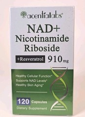 Acentiallabs NAD + Nicotinamide Riboside Resveratrol 910 mg 120 Caps EXP 10/2027
