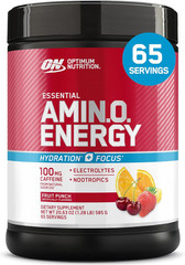 Optimum Nutrition Amino Energy Powder plus Focus, BCAA, Electrolytes, FruitPunch