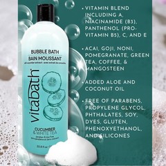 Vitabath Cucumber & White Tea Bubble Bath Rich Foaming Bubbly Soak & Relaxing…