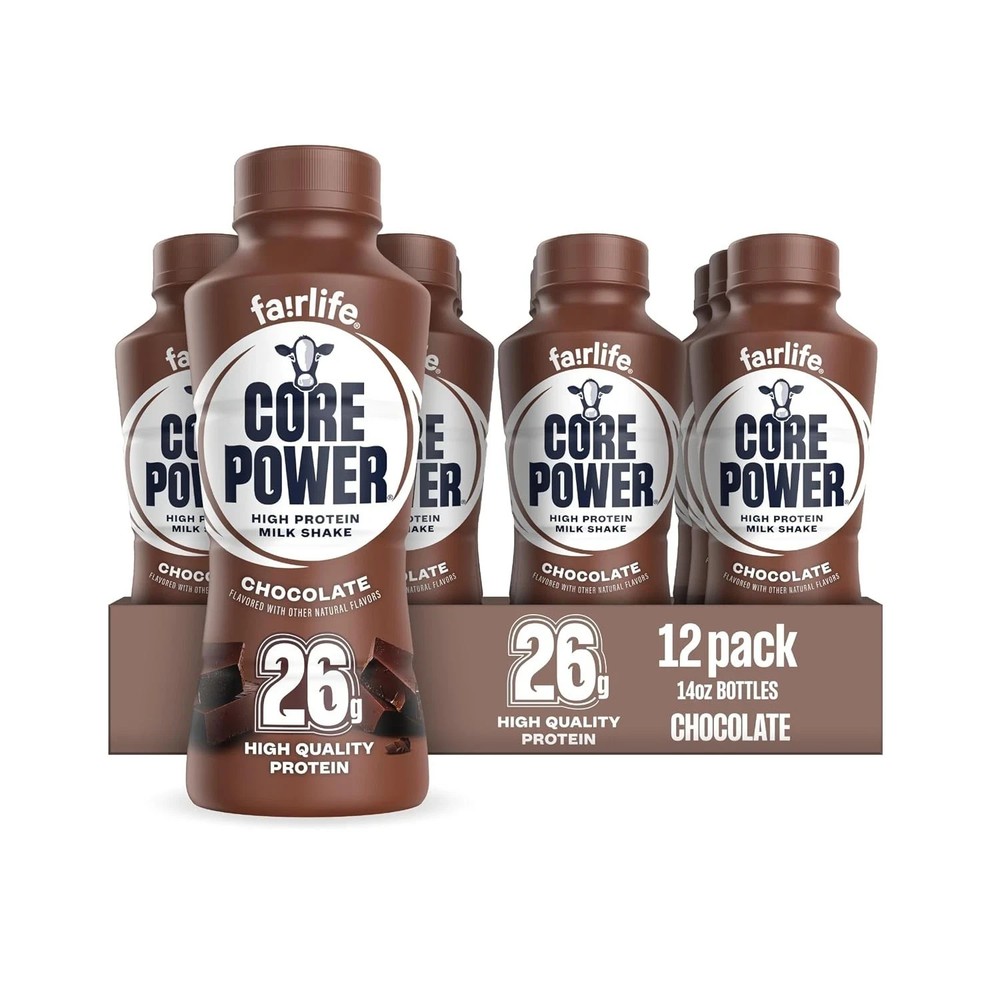 Core Power Fairlife 26g Protein Milk Shakes Chocolate,14 Fl Oz Bottle Pack of 12