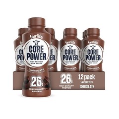 Core Power Fairlife 26g Protein Milk Shakes Chocolate,14 Fl Oz Bottle Pack of 12