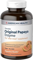 American Health Chewable Vegan Original Digestive Papaya Enzyme 600 Tablets