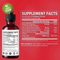 3/1x Vitamin B12 and B6 Liquid Drops, B12 Sublingual Vitamin B Complex Vitamin