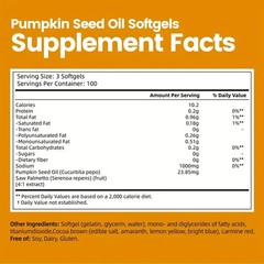 1000mg Pumpkin Seed Oil with Saw Palmetto Prostate Health 300 Softgels