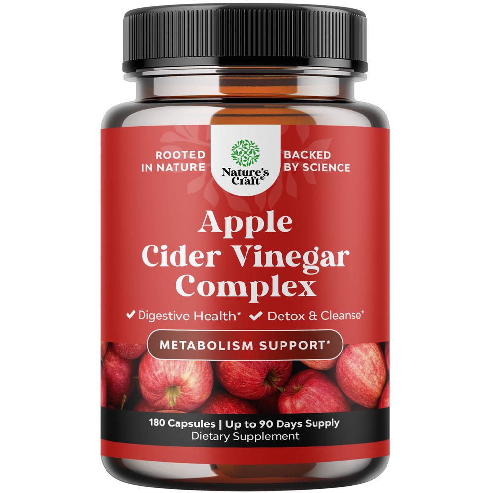 Cleansing Apple Cider Vinegar Capsules – Detox Pills for Gut and Digestion 180ct