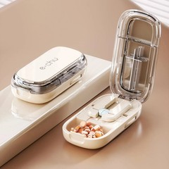 Adjustable Precise Pill Cutter Storage Box Portable Drug Tablet Medicine Dust US
