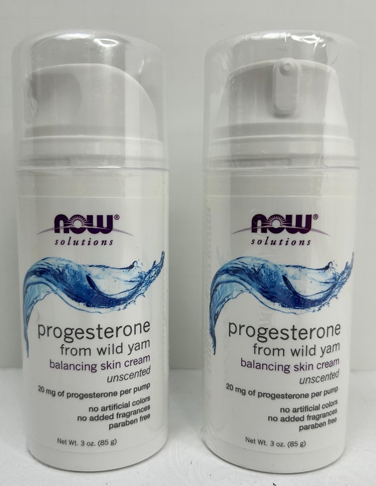 NOW Progesterone from Wild Yam Balancing Skin Cream 3 oz (2-Pack) EXP 02/2028
