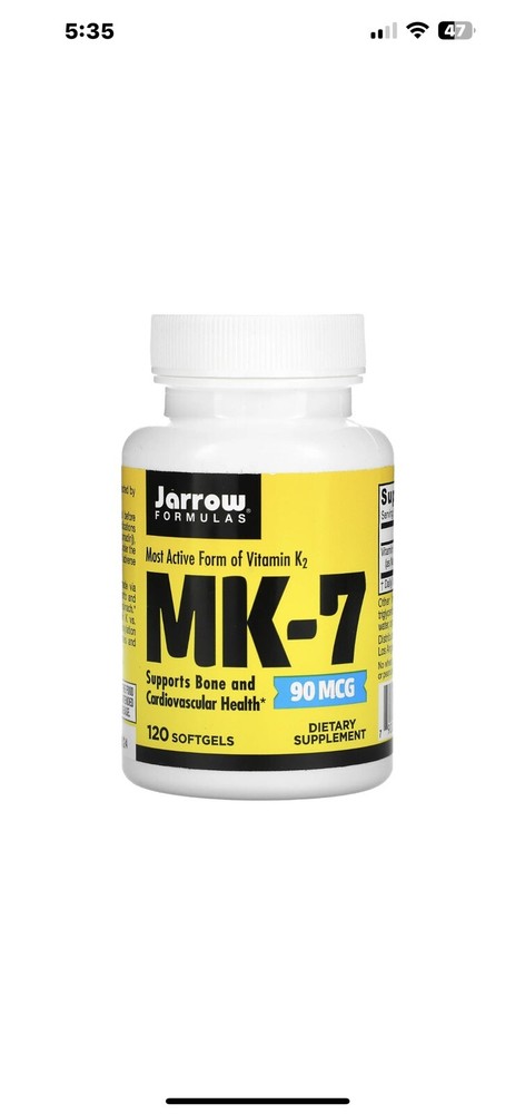 MK-7, Vitamin K2 as MK-7, 90 mcg, 120 Softgels Exp 9/2025