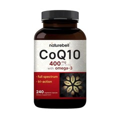NatureBell CoQ10 400mg Omega-3 240 Capsules Energy Support – 120 Servings