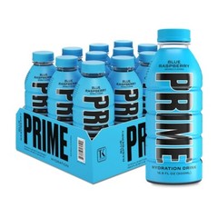 PRIME Hydration – Electrolytes Enhanced Drink – Blue Raspberry, 16.9oz (12 Pack)