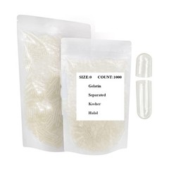 Size 0 Separated Capsules 1/2/4/10K Gelatin Empty Capsules in Bags Halal