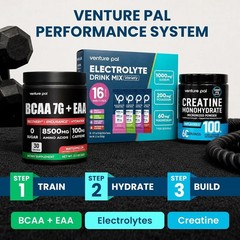Venture Pal Electrolyte Powder Packets – Sugar-Free Hydration – 16 Sticks