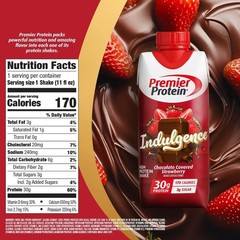 Premier Protein Indulgence 30g Protein Shake – Chocolate Strawberry – 11oz/4pk