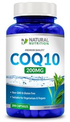 Fresh CoQ10 – Supports Heart Health Non-GMO, 200mg, 200 Capsules NON GMO USA MAD