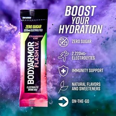 Electrolyte Drink Mix Packets – Zero Sugar Strawberry Kiwi Coconut Water (12 Cou