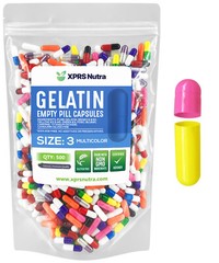 Capsules Express Size 3 Multi Color Empty Gelatin Capsules Pills kosher Gel Cap