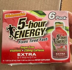 6 Pack Of Watermelon Flavor Extra Strength 5-hour ENERGY Shots Exp 01/2027