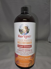 Mary Ruth’s Liquid Morning Multivitamin + Hair Growth – Peach Mango – 30 Fl Oz