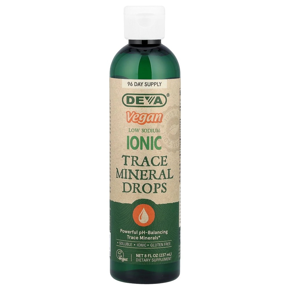 2 X Deva, Vegan Low Sodium Ionic Trace Mineral Drops , 8 fl oz (237 ml)