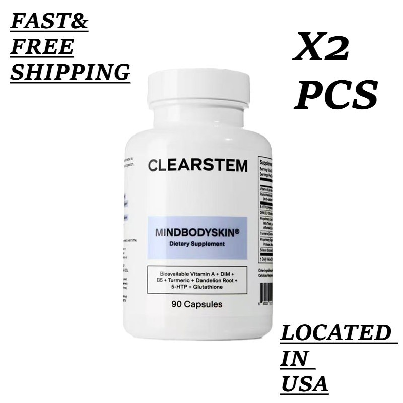 2 BOTTLES–CLEARSTEM® MINDBODYSKIN® – Hormonal Acne, Skin Glow & Mood Support