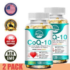 (2 Pack)CoQ-10 CoEnzyme Q-10 200mg Support Heart Health,High Potency 240 Capsule