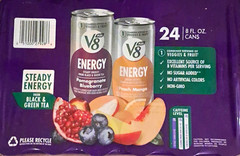 V8 Energy Steady Energy Drink 24-Pack 8 fl oz Pomegranate Blueberry/Peach