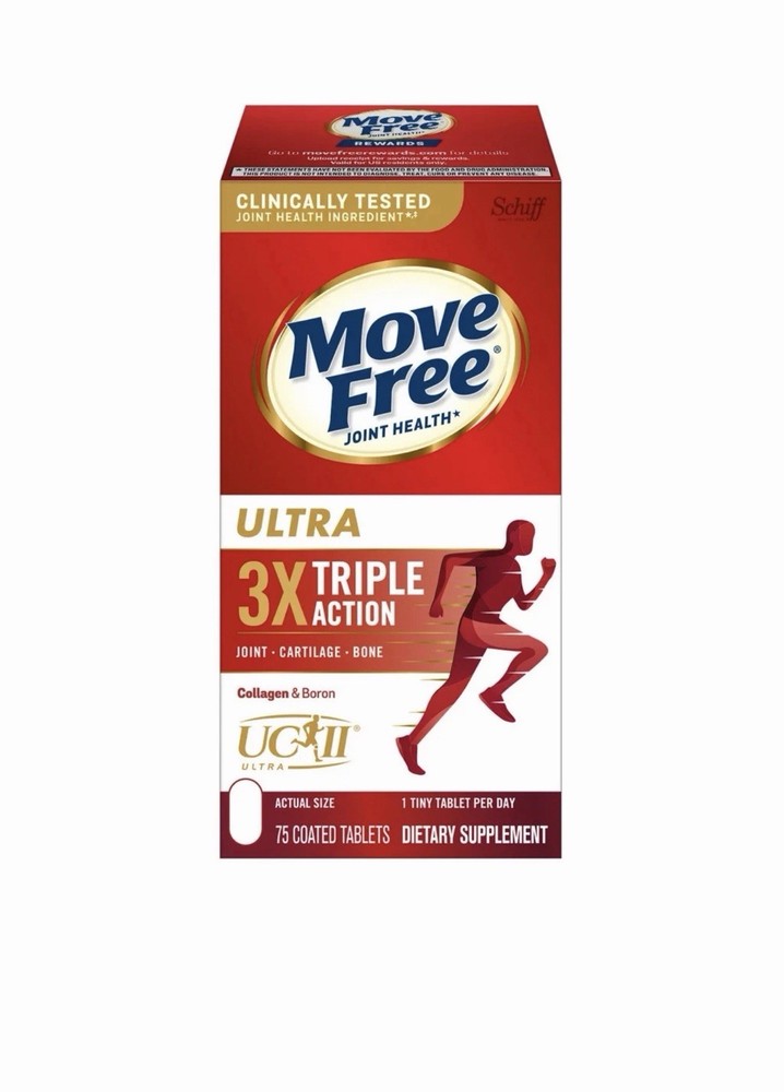 Schiff Move Free Ultra 3X Triple Action 75 Tablets NEW !