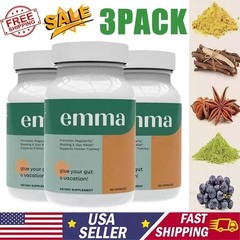 3 Pack Emma Gut Health Supplement 180 Capsules for Bloating Relief & Leaky Gut-+