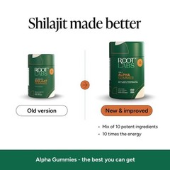 LUXRY Root Labs 10-1 Alpha Gummies | 4K mg Pure Shilajit & KSM-66 | Gummies 60