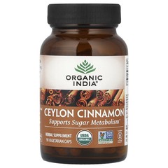 2 X Organic India, Ceylon Cinnamon, 90 Vegetarian Caps-worldwide