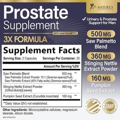 Prostate Health Supplements for Men – 3X Formula with Saw Palmetto Blend Pumpkin
