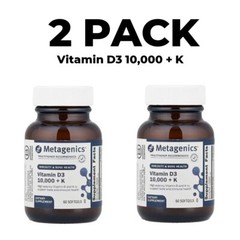 Metagenics, 2 PACK, D3 10,000 + K, 60 softgels each, High potency, bioavailable