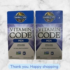 FOR 2 Garden Of Life Vitamin Code Men 240 Veg Caps Multivitamin EXP05/2026 NEW
