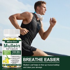 Mullein Leaf Capsules – Lung Cleanse & Cough Relief,Respiratory Health,Detox