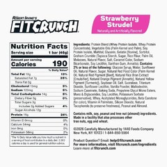 FITCRUNCH High Protein Baked Bar, Strawberry Strudel, 16g Protein, 1.62 oz, 4 Ct