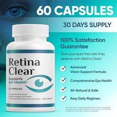 Retina Clear Capsules, RetinaClear Eye Health Support Fatigue Relief 60 Caps
