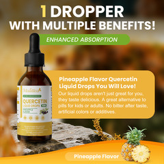 Quercetin with Bromelain Natural Immune Supplement Vegan & Sugar-Free 60ML