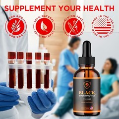 (5 Pack) Black Sugar Protect Drops Advanced Blood Support Supplement 150 Serving
