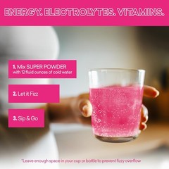 EBOOST Super Powder Drink Mix – Pink Lemonade 0.2 oz 20 Pack Hydration Energizer