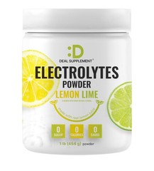 Electrolytes Powder, 1lb (69 Servings) – No Sugar, Lemon 16 Ounce (Pack of 1)