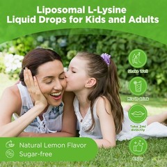 Liposomal L-lysine Monolaurin Liquid Drops, Lysine 0.03 Fl Oz (Pack of 60)
